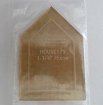 Acryl template - huisje - 1 3/4 inch met 3/8 inch naadtoeslag