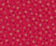 Andover - Metallic Snowflake nr 1937. katoen en 110 cm breed rood met gouden sterretjes.