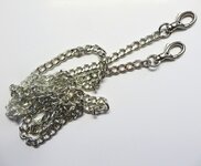 Tasketting 120 cm lang incl. musketons in de kleur zilver kleur de schakel is 7 mm breed.