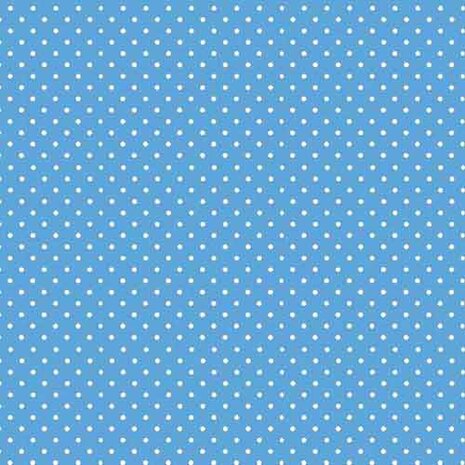 Andover - 830- B64 - Stof met stippen Kleine witte stipjes op een blauwe ondergrond.