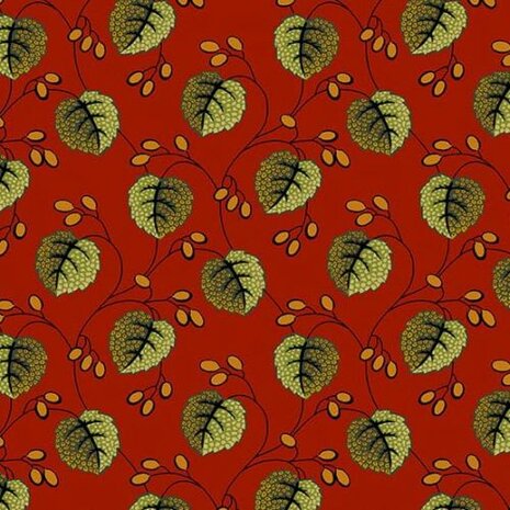 Andover - Holly Berry - 8545 R  Een roodbruine tint met een klein bladmotief.