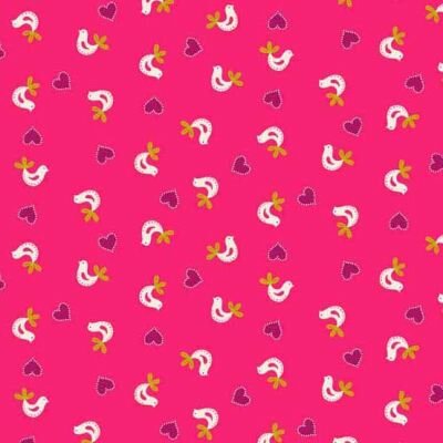 Andover - Birds - Pink - 1761 P.  Alison  is een vrij jonge ontwerpster die moderne prints ontwerpt en daar ook hedendaagse quilts van maakt zeer kleurrijk en vrolijk. 