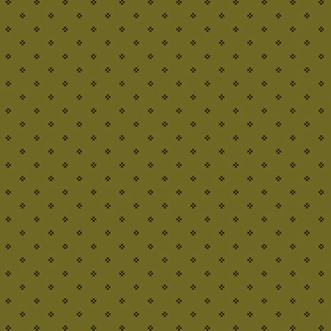Andover - 8632 G - Trinkets - Tic Tac Toe by Kathy Hall..een warme kleur groen met een klein design.