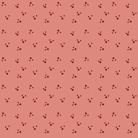 EQP - Contemporary - Paw prints - Coral pink 100% katoen en 110 cm breed.