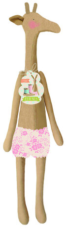 Pop kan zitten - Tilda - 58 cm giraf Deze leuke pop is kant en klaar. leuk als cadeautje of voor U zelf erg decoratief