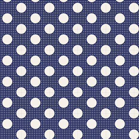 Tilda Medium Dots - 7 mm Donkerblauw met een witte stip.