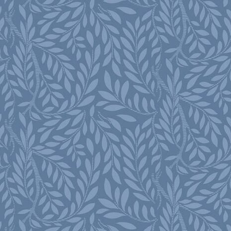 Liberty - English Garden - Leaf Trail Mooie tint blauw met takjes. 