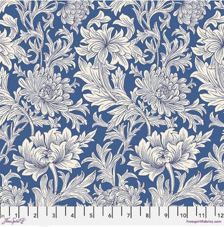 Moda Morris &amp; Co - Chrysanthemum Tonal - Blue