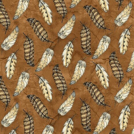 Love for cotton - by Tana Mueller - Blankquilting fabrics. 100% katoen en 110 cm breed. Prachtige stof met als design veren.