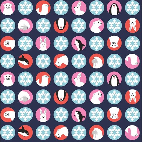 Arctic Girl  - 3411-77 - Studio fabrics Uit een serie van 3 verschillende stoffen