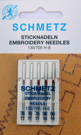 Schmetz - Borduur Embroidery - 130/705 H-E - 75/90 - SCHMETZ-EMBR-75-90. (5 stuks) 