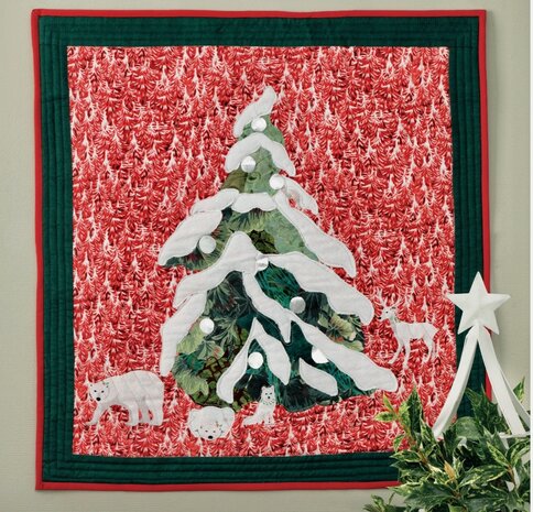 Het stoffenpakket voor de kerstboom quilt