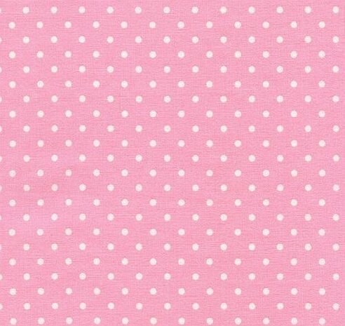 TT - Ballet - 4647 - pink . Een kleine  witte stip op een pink ondergrond passend bij de stof met de ballet schoentjes.
