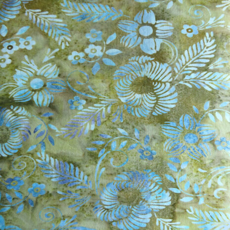 Hoffman batik 3352-809 olijfgroen met blauw 