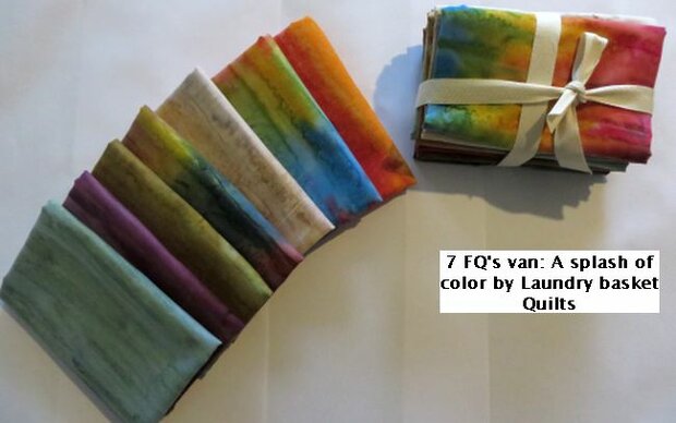 A splash of color - 8682  - Laundry Basket Quilts. Een pakketje van 7 FQ&#039;s dus 7 x 50 x55 cm. 100% katoen.Nieuwe collectie van Edyta Sitar.