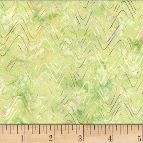 Hoffman - Batik - Meadow  82158 Een lichtgroene tint met mooi design de stof is 100% katoen en 110 cm breed