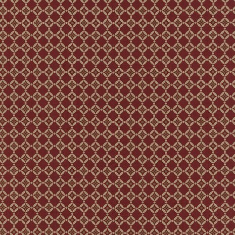 T &amp; T - La vie an rouge - C3890 rouge.Klein design in donkerrood en zand.
