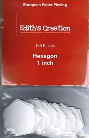 Hexagons 1 Inch - Edith&#039;s Creations  -   100 pieces -  precut hexagons 1 inch  -  European Paper Piecing