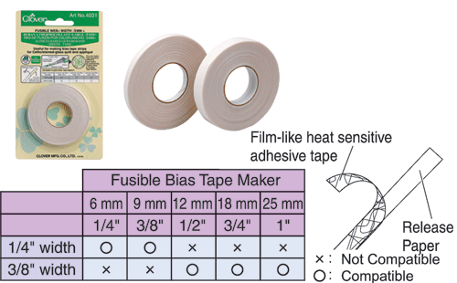 Opstrijkbare tape samen gebruiken met nr 4014 &amp; 4015 (bias tape maker). 