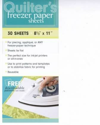 Quilter&#039;s Freezer Paper Sheets - 30 sheets -  8.5 inches x 11 inches -   Goed voor Appliqu&eacute;. ,Packet with 30 sheets - the perfect size for injk-jet printers -  use to print patterns and templates or to stabilize fabric for printing -  reusable.
