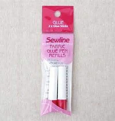 SEWLINE - Fabric Glue Pen REFILLS - SEW-FAB-GLUE-PEN-REFILLS. 2 x Refills Om tijdelijk stof vast te zetten voor het naaien ook ideaal om hexagonnetjes i.p.v. te naaien vast te lijmen, uitwasbaar en doorzichtig.