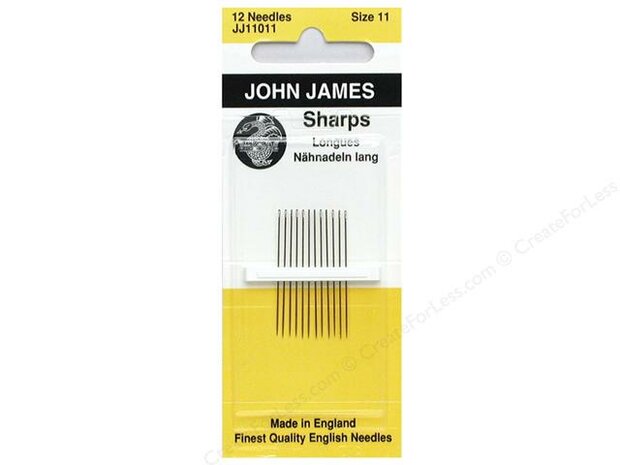 John James - Sharps Naalden- JJ11011 - Maat 11 - Verpakt per 12 stuks 
