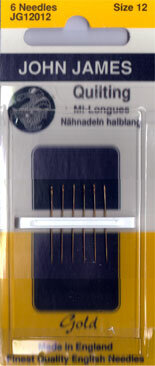 Gold Quilting Naalden (No. 12). Verpakt per 6 stuks. Maat 12 