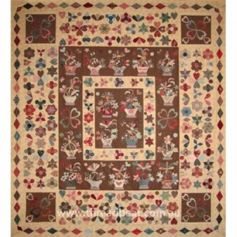 The English Basket Quilt - Corliss Searcey Prachtig patroon voor een quilt van 72 inch x 80 inch.