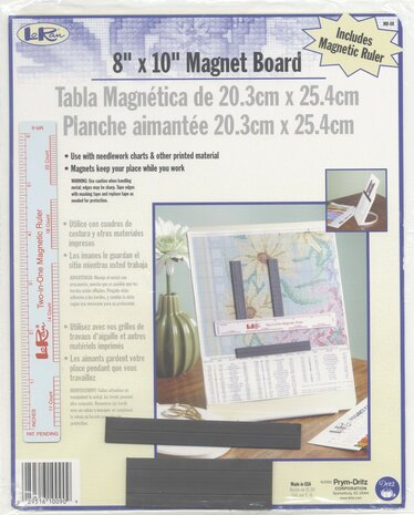 Magneet plaat 8 x 10 inch -  ideaal om uw patroon te plaatsen en dit werkt met de bijgeleverde magneten en liniaal voor de regels 