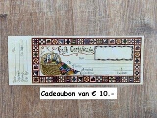 Cadeaubon van &euro; 10.-