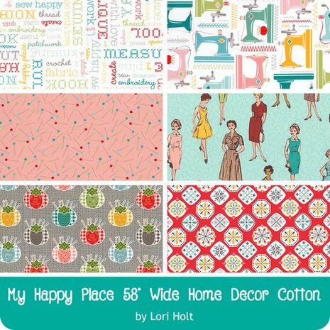6 yard is 6 x 90 cm Lori Holt canvas katoen my happy place 