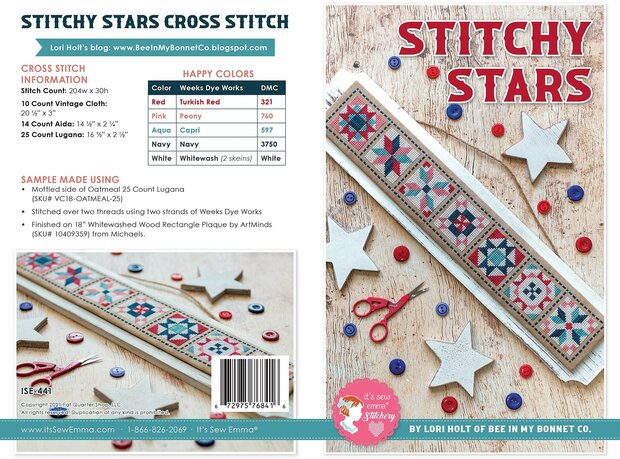 Borduurpatroon Lori Holt Stitchy Stars