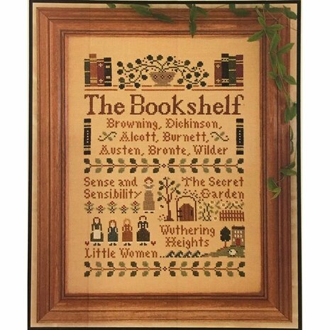 Borduurpatroon Little House Needleworks the bookshelf