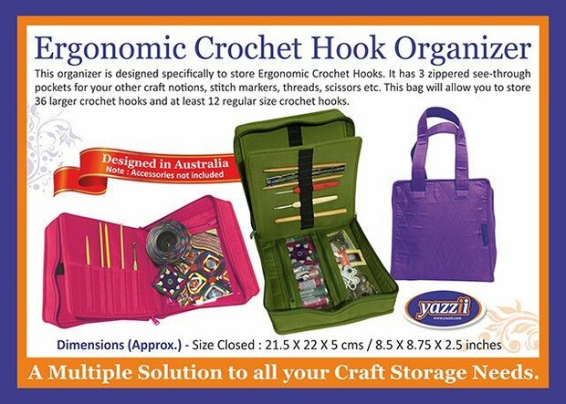 Yazzii Ergonomic crocket hook organizer zwart