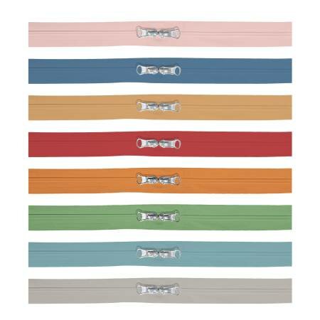 Zippers Lori Holt ritsen 8 stuks met dubbele runner 16 inch / 40,6 cm voor o.a. projectbags