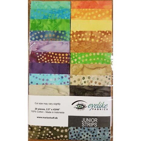 Batik 20 strips nr.1 2,5 x 43/44 inch