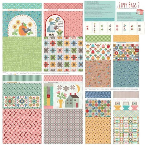 Panel project bags  Lori Holt Calico canvas katoen maak 8 Project bags