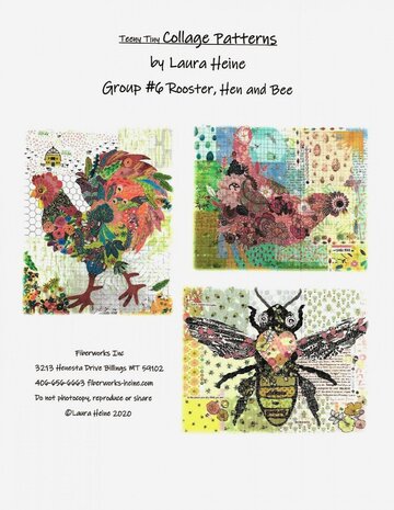 Patronen van Laura Heine Group rooster henna bee