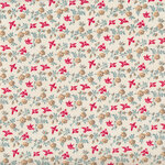 Spring is in the air - Hannah West - 2785 Kleine vogeltjes  op een off white stof.