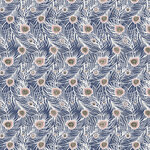 Liberty - Hesketh house collection - Pipers Peacock Blauw met zacht rolse off white en groen. 