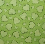 Popcorn - The beat bright star - green hippe groene tint met hartjes alle stoffen zijn van katoen en 110 cm breed.