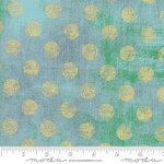 Moda - Grunge - Hits the spot - 60M Blue met goudkleurige stip Quiltstof