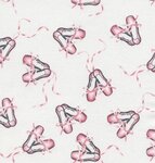 TT - Ballet - 4644 - white . Witte stof met pink  ballet schoentjes 