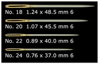 Clover - Goud Oog Chenille Naalden Maat - 22 