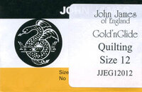 John James - Gold n' Glide Quilting Naalden Maat 12 en 10 stuks