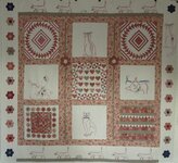 Poezenquilt - 210 breed en 192 cm hoog. deze quilt is erg leuk om te maken.bestaat uit blokken