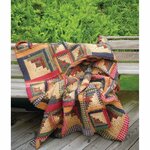 Quiltpatroon Country log cabin Rag quilt