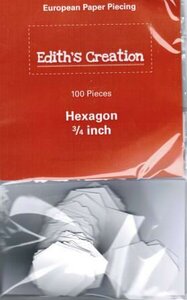 Hexagons0 0.75 Inch - Edith's Creations  -   100 pieces -  precut hexagons .75 inch - 3/4 Inch  -  European Paper Piecing