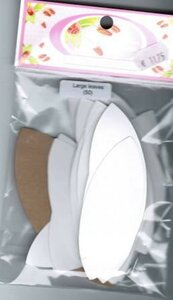 LARGE Leaves en een template - BF-LARGELEAVES- 50 stuks Paper Pieces. (Sue Daley)