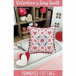 Borduurpatroon kruissteken Valentine's day quilt van Primrose cottage
